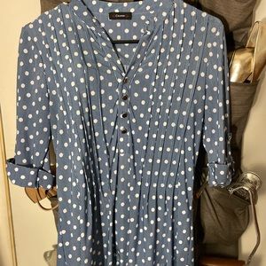 Blue and white polka dots